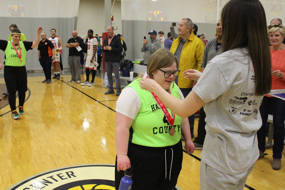 Athlete Receiving her medal