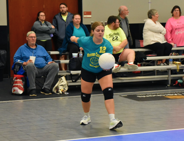 Serving a volleyball